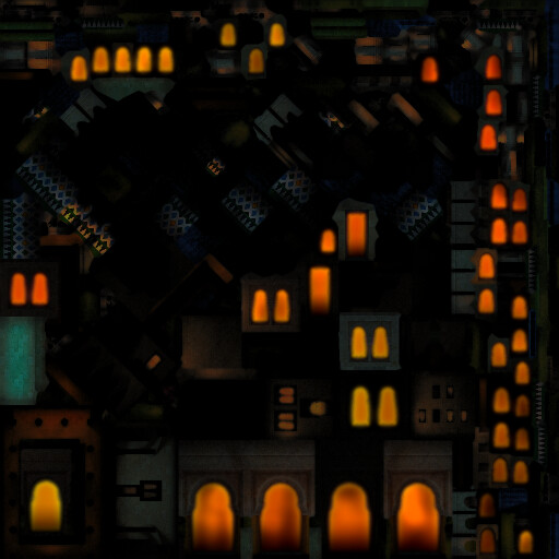 Emissive map for the Alcázar.