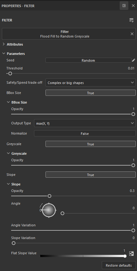 Full list of the available parameters