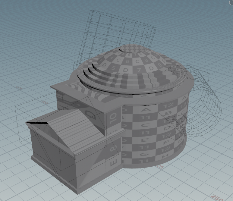 Inputs - the culling meshes can be seen in wireframe